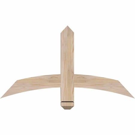 Bellingham Smooth Timber Gable Bracket, Douglas Fir, 36W X 19H X 3 1/2D X 3 1/2F, 13/12 Pitch